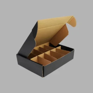 custom corrugated dividers in Black mailer boxes