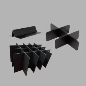 corrugated and cardboard dividers inserts in black color for mailer boxes