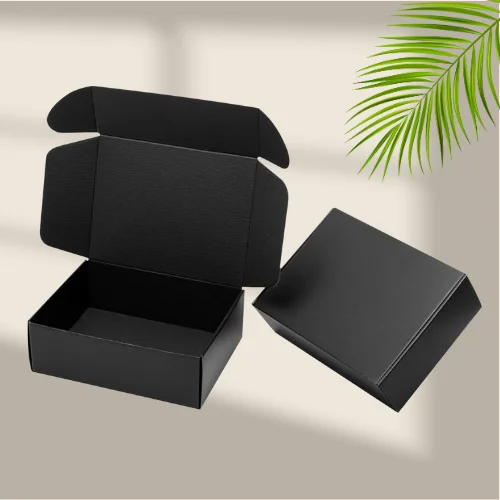 Plain Matte Black Mailer boxes for shipping purposes